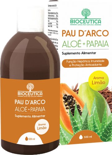 Embalagem de Pau d’Arco, Aloé e Papaia — 500 ml
