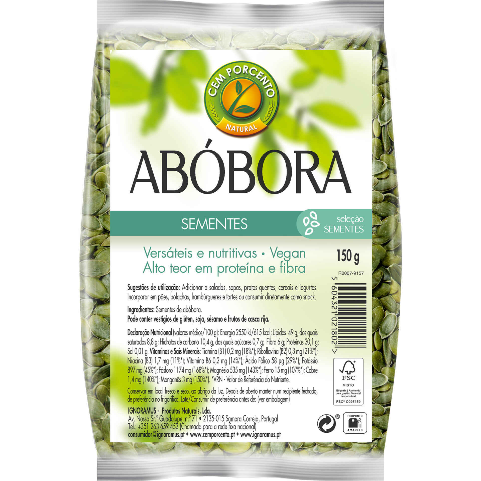 Embalagem de Sementes de Abóbora — 200 g