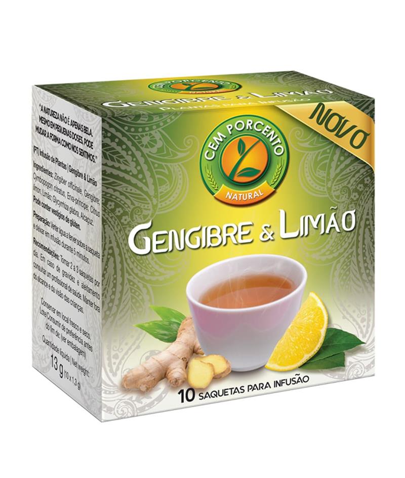 Embalagem de Infusão de Gengibre e Limão — 10 saquetas