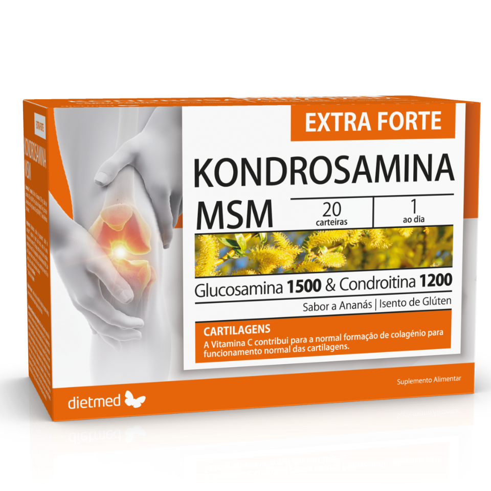 Embalagem de KONDROSAMINA MSM EXTRA FORTE 20 x 5,5g carteiras