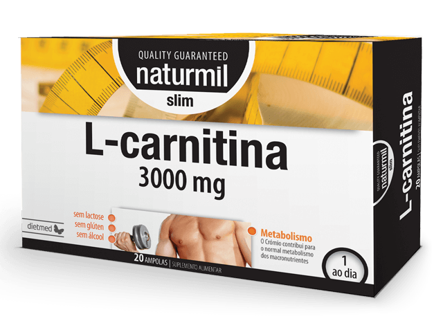 Embalagem de L-CARNITINA SLIM 3000mg 20 x 15ml ampolas