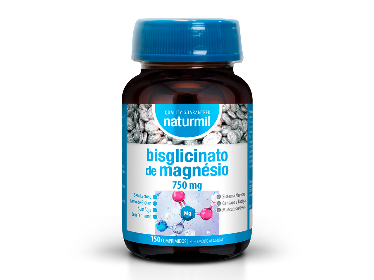 Embalagem de BISGLICINATO DE MAGNÉSIO 150 comprimidos