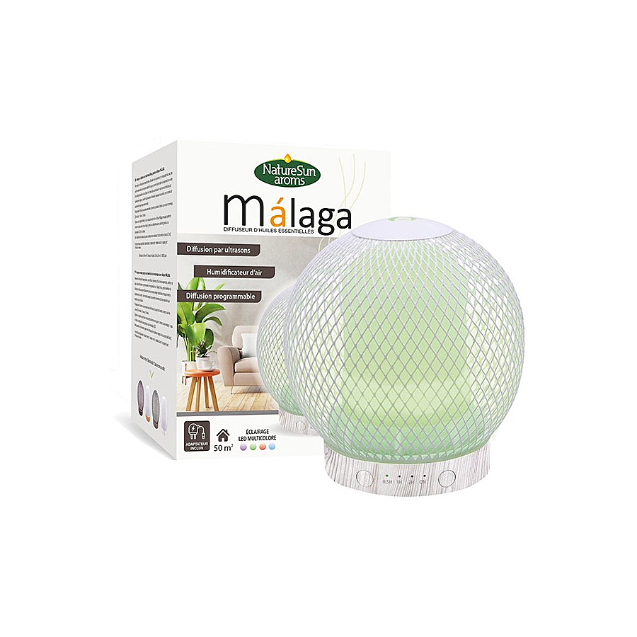 Embalagem de Difusor Málaga — Madeira Branca
