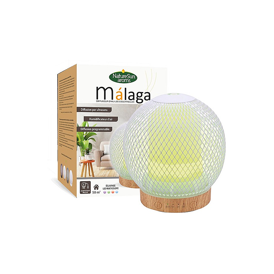 Embalagem de Difusor Málaga — Madeira Clara
