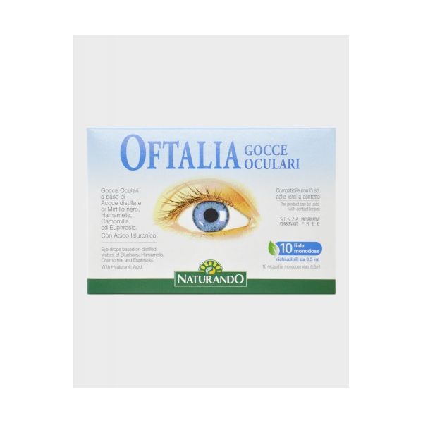 Embalagem de Oftalia Gotas Oculares — 10 monodoses de 0,5 ml