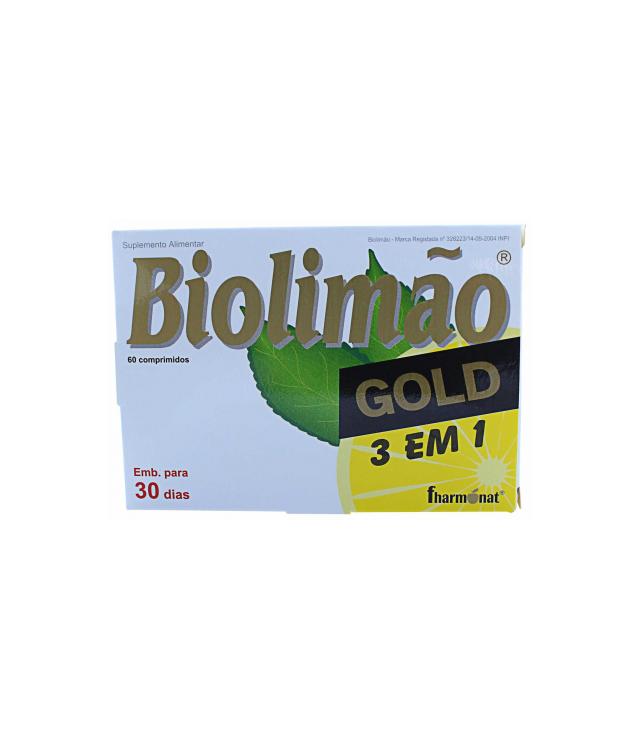 Embalagem de Biolimão Gold 3 em 1 — 60 comprimidos