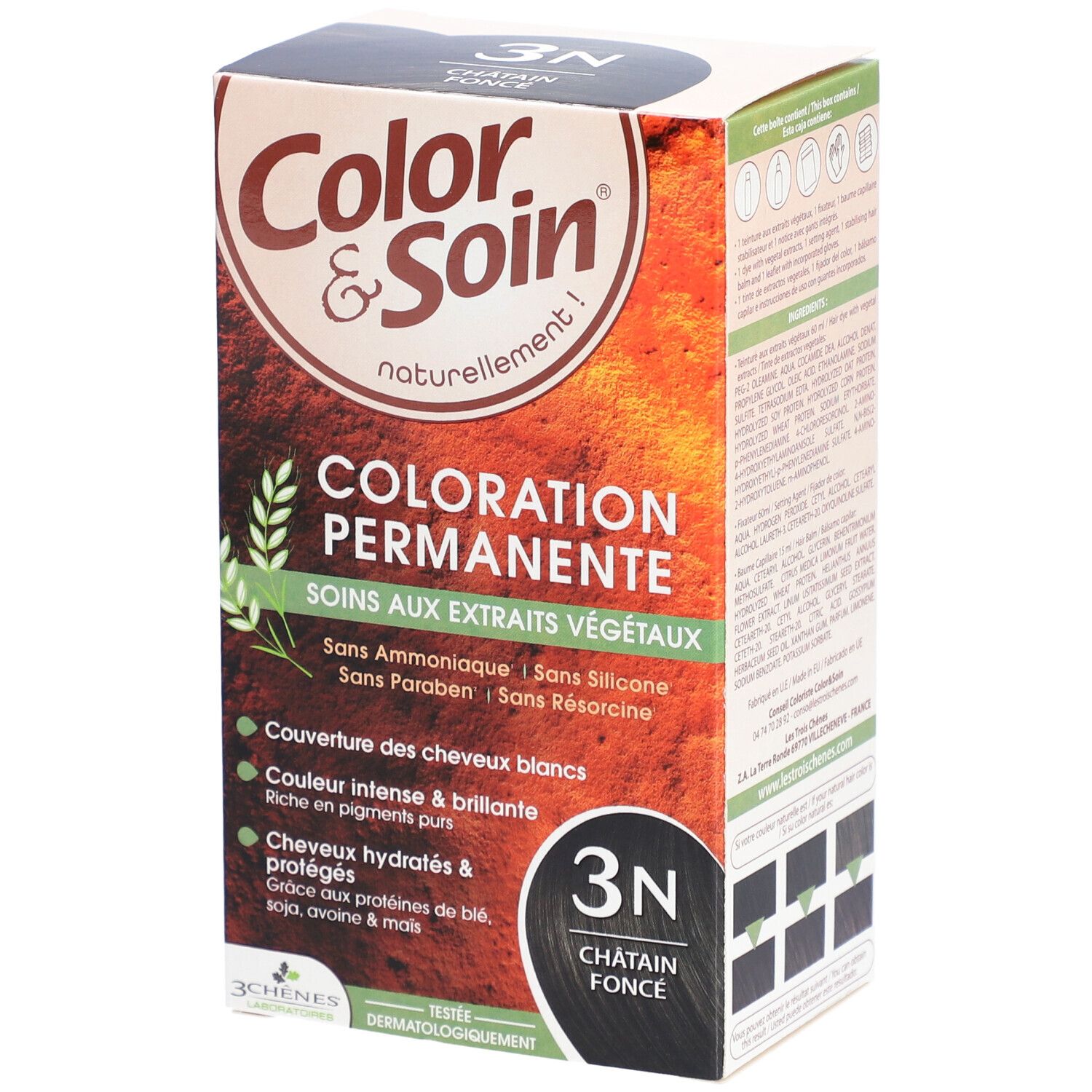Embalagem de Color & Soin 3N Castanho Escuro — Coloração Permanente