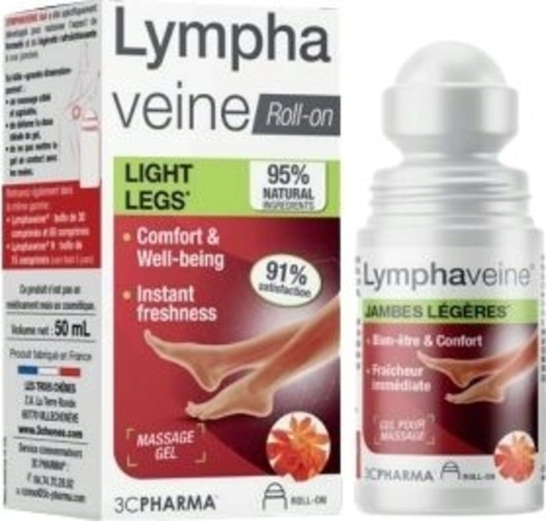 Embalagem de Lymphaveine Roll-on Pernas Leves — 50 ml