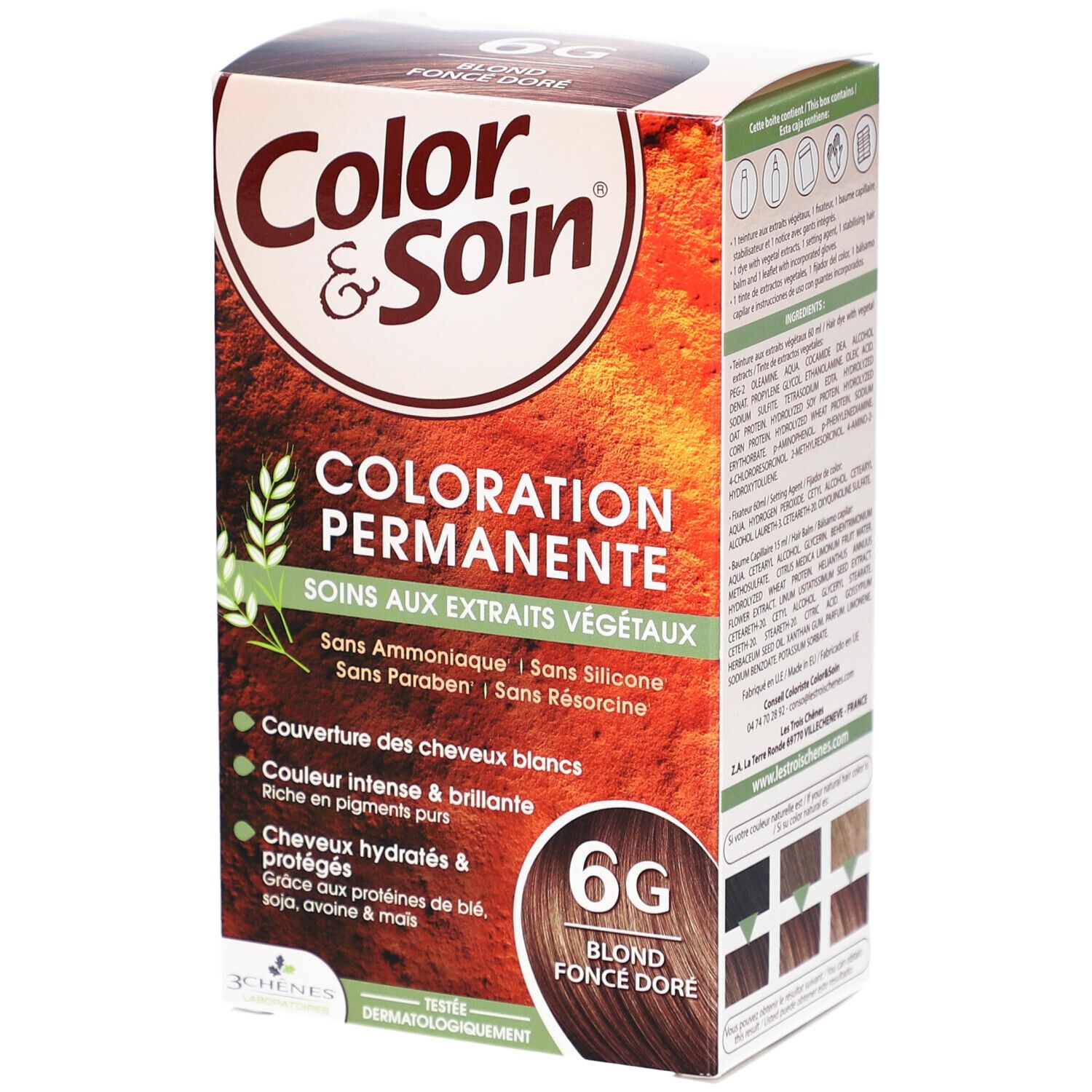 Embalagem de Color & Soin 6G Louro Escuro Dourado — Coloração Permanente