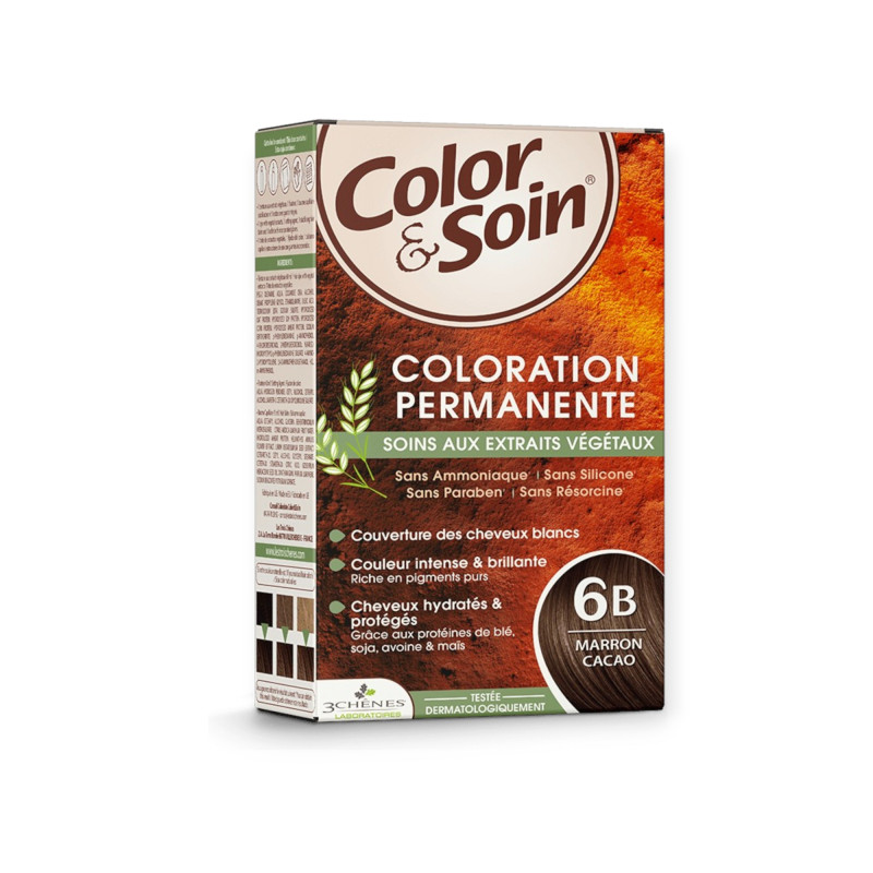 Embalagem de Color & Soin 6B Castanho Cacau — Coloração Permanente